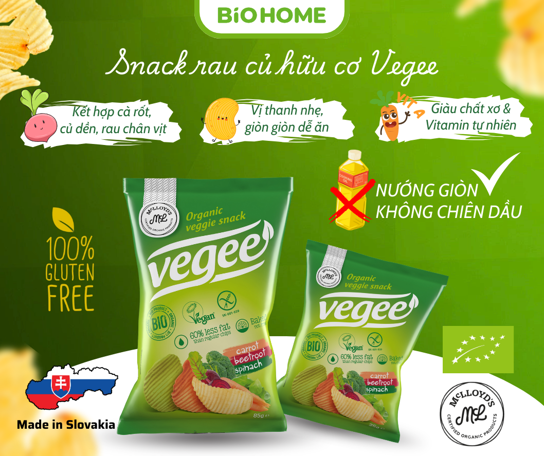 Snack rau củ hữu cơ Vegee